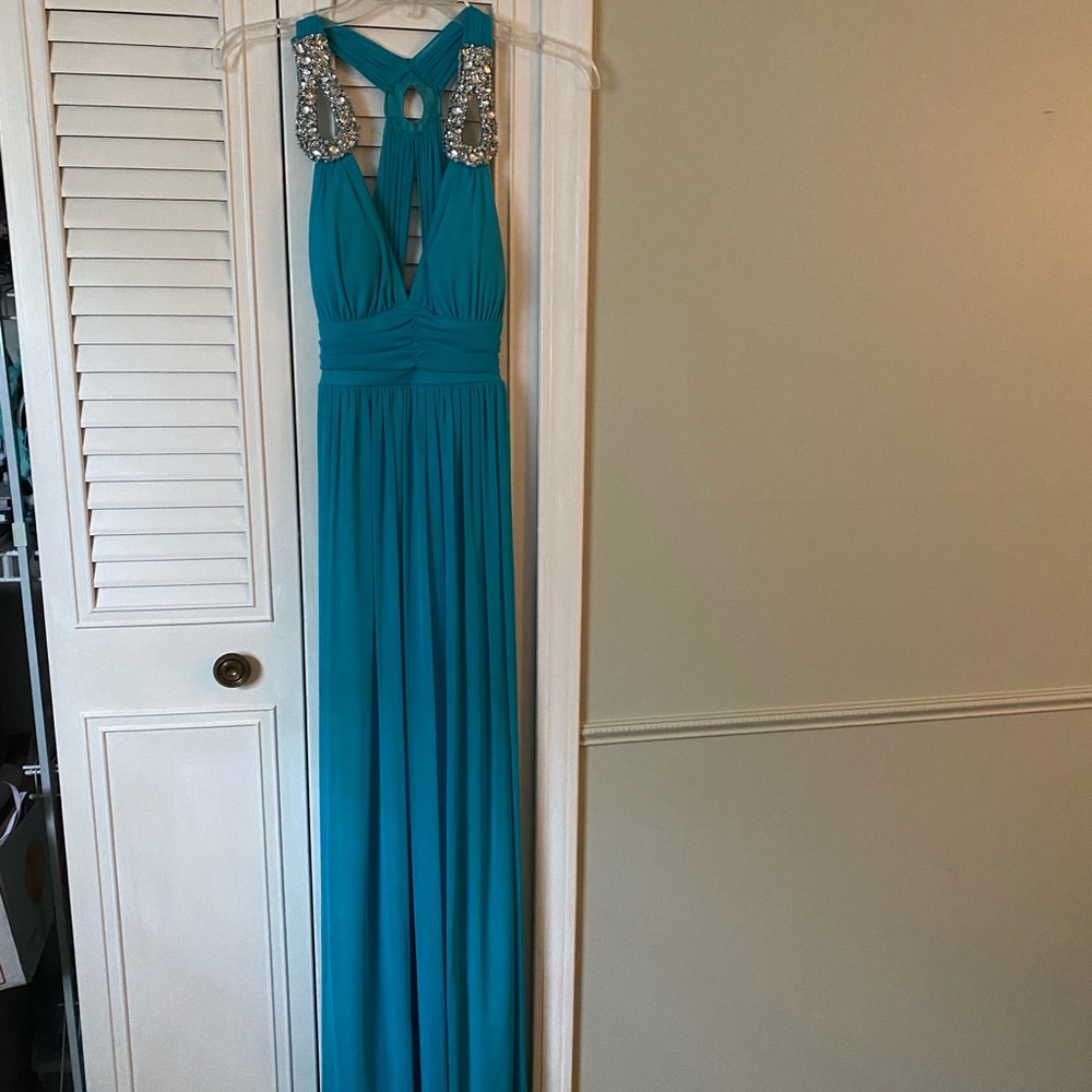 Turquoise blue prom dress